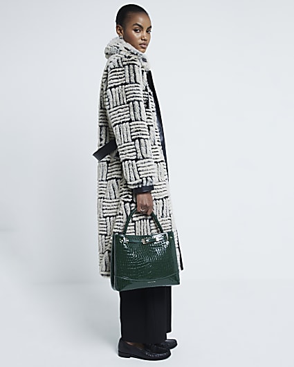 Blue check coat River Island