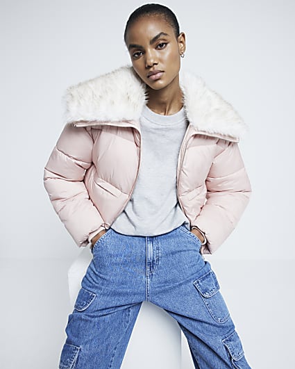 Womens quilted jacket river island on sale