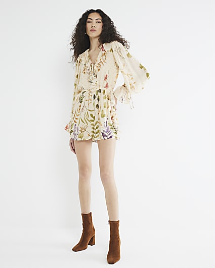 White plunge playsuit cheap
