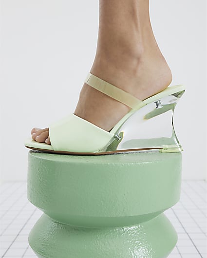 Green Perspex Wedge Heels