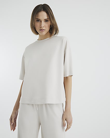 Cream Premium Short Sleeve Boxy T-shirt