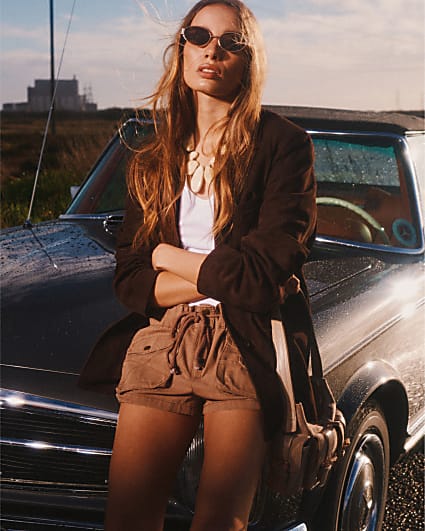 Brown Cargo Hotpant Shorts