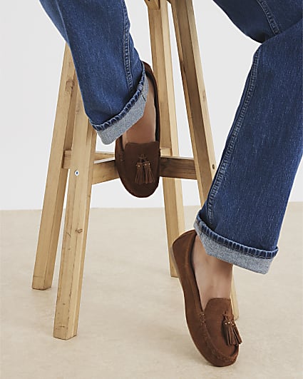 Brown Suede Loafers