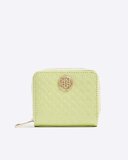 Green Monogram Embossed Mini Purse