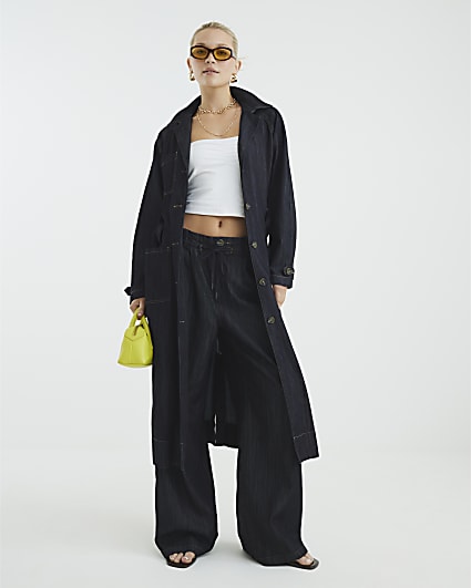 Blue Denim Trench Coat