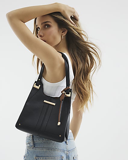 Black slouch small tote bag
