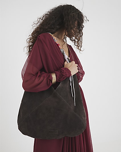 Brown Premium Suede Rope Shoulder Bag
