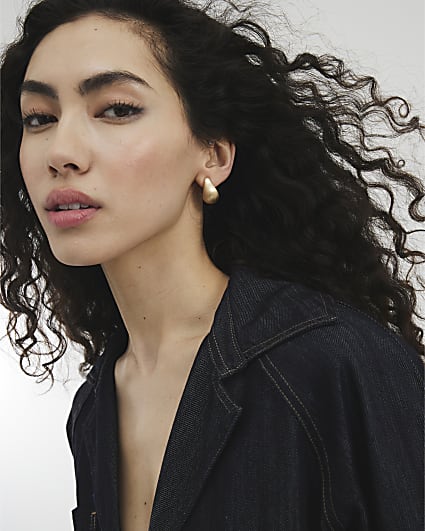 Gold Dome Stud Earrings