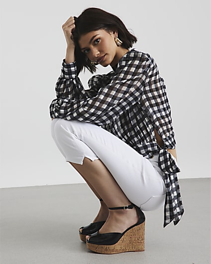 Black Peep Toe Court Wedges