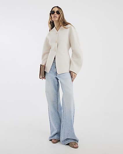 Cream Puff Sleeve Tailored Blazer