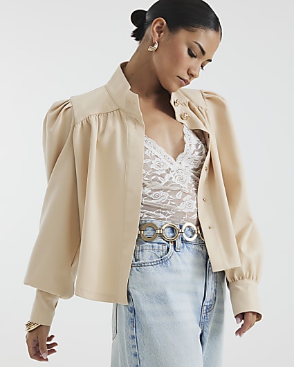 Petite Beige Cape Jacket
