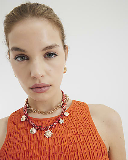 Red Bandana Charm Necklace