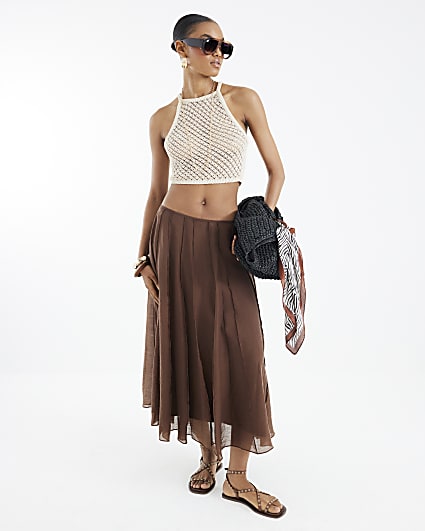 Brown Midi Skirt