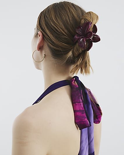 Pink Flower Hair Claw Clip