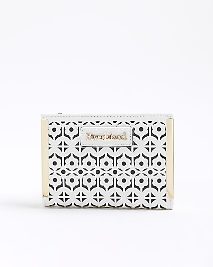White Laser Cut Foldout Purse