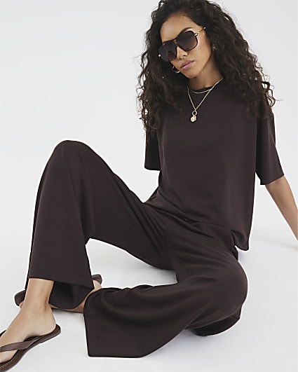 Brown Premium Short Sleeve Boxy T-shirt