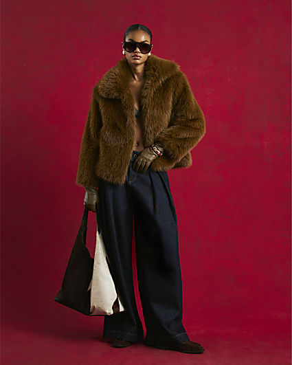 Green Faux Fur Collared Jacket