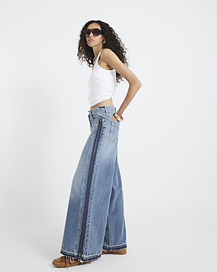 Blue Low Rise Baggy Jeans