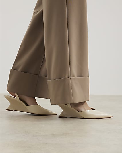Cream Wedge Court Heels