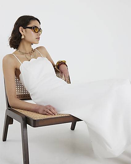 White Strappy Midi Sun Dress