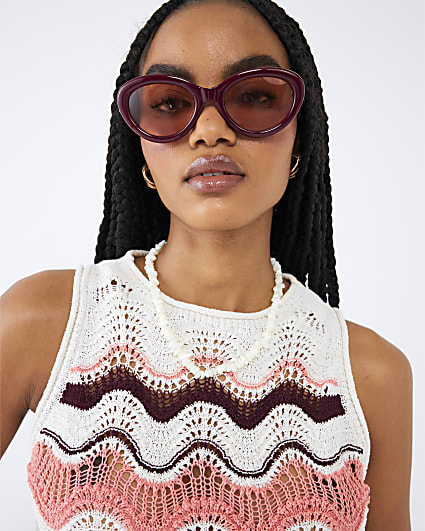 Pink Chevron Knit Vest