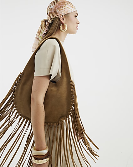 Brown Abstract Print Bandana