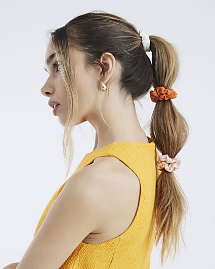 Brown Leopard Mini Scrunchie 5 Pack