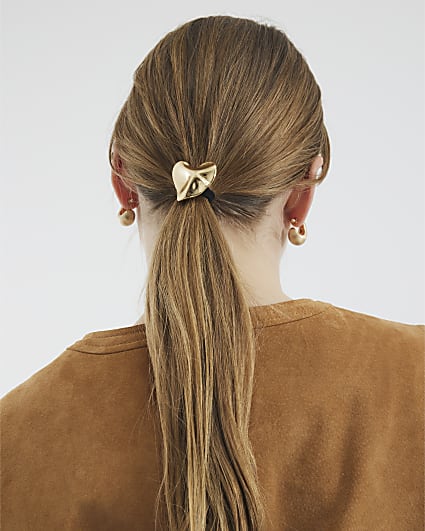 Gold Heart 2 Pack Hair Bands