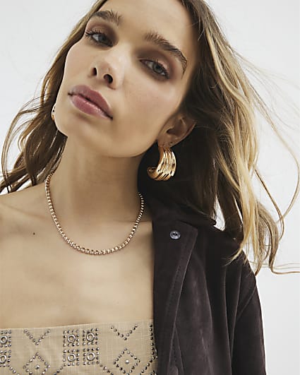 Gold Diamante Tennis Necklace
