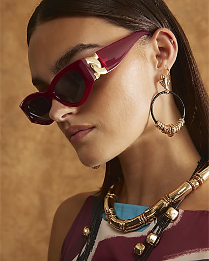 Black Circle Beaded Hoop Earrings