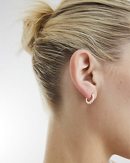Rose Gold Pack Of 6 Pearl Hoop Earrings