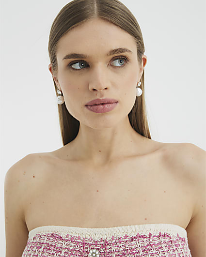 White Pearl Ball Drop Earrings