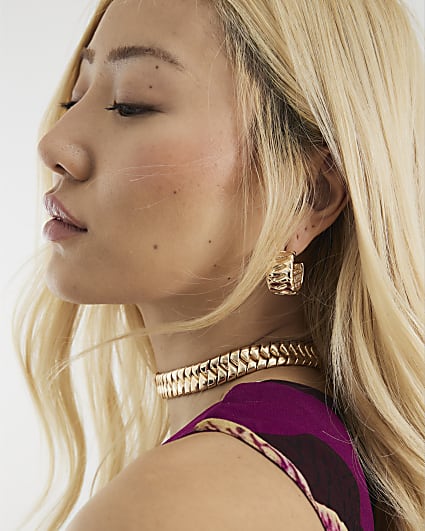 Gold Woven Hoop Earrings