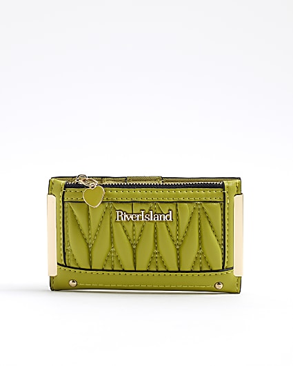 Green Quilted Mini Wallet