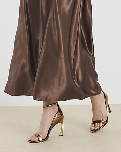Bronze Closed Back Banana Heel Sandals
