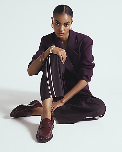 Red Ruched Loafers