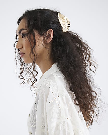 Gold Shell Hair Claw Clip