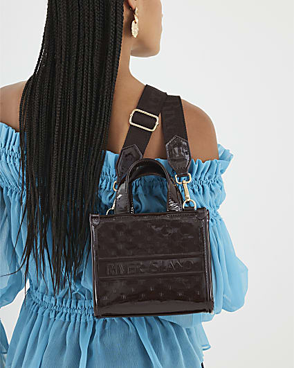 Brown Mini Embossed Tote Bag