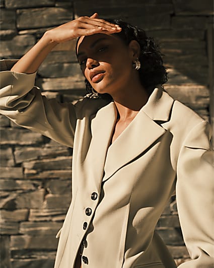 RI Studio Green Cinched Waist Blazer
