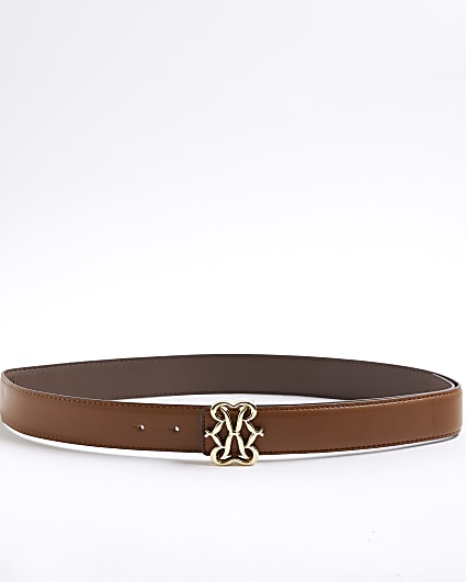 Brown RI Swirl Buckle Belt