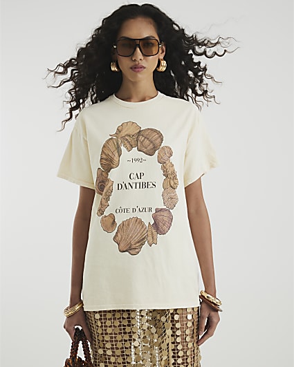 Beige Circle Shell Antibes T-Shirt
