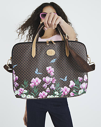 Brown Morgan Floral Monogram Laptop Case