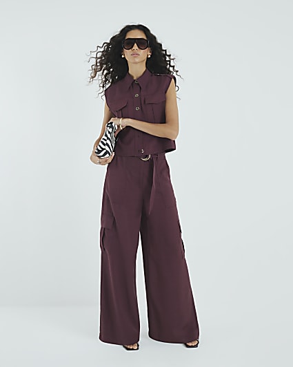 Purple Premium Belted Utility Trousers