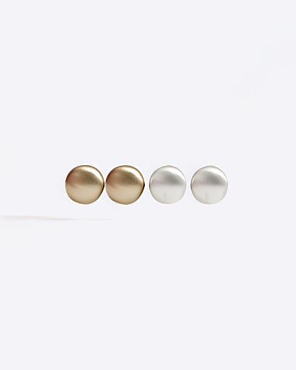 Gold and Silver Stud Multipack Earrings