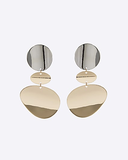 Gold Textured Dome Stud Earrings