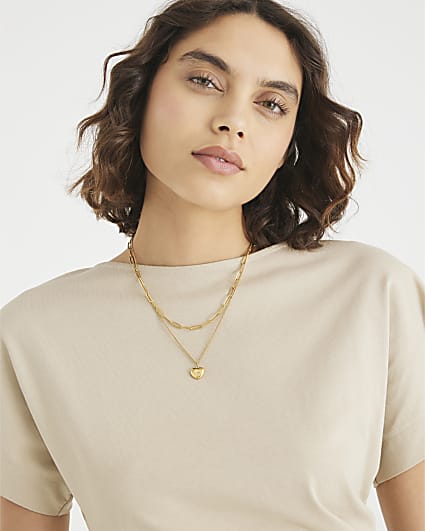 Gold Layered Heart Necklace