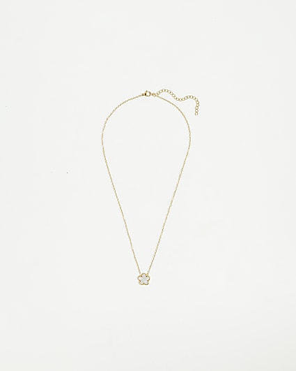 Gold Flower pendant Necklace