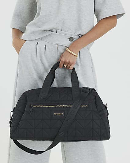 Black Quilted Holdall Bag