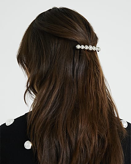 Silver Sphere Hair Clip