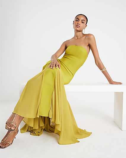 Green Bandeau Bodycon Maxi Dress